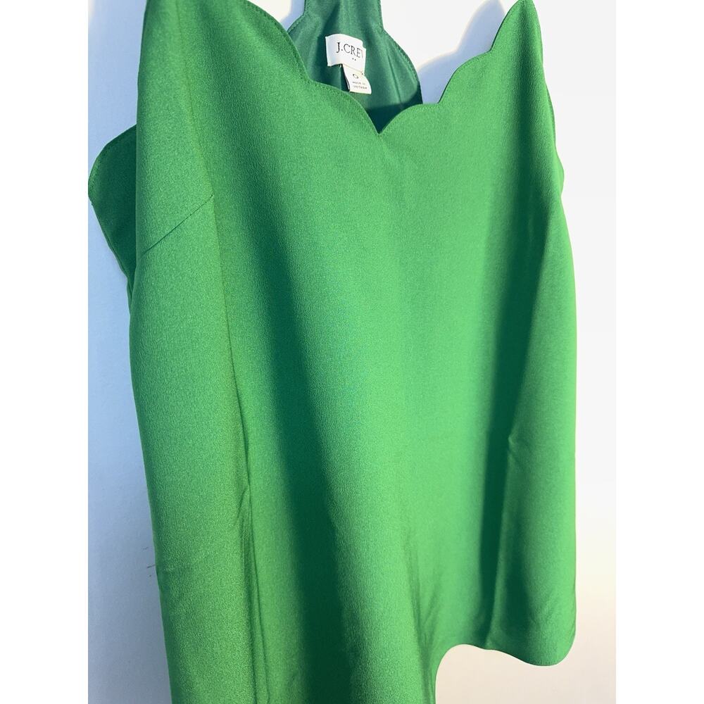 J.Crew Green Scalloped Cami Tank Top NWT Size 0 Preppy Summer
